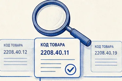 Лупа над карточкой с точным кодом товара