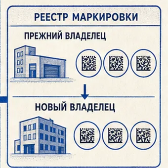 Реестр маркировки: коды переходят от прежнего владельца к новому