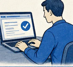 Продавец за ноутбуком подтверждает вывод из оборота
